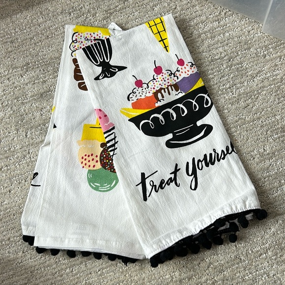 2 Treat Yourself Ice Cream Kitchen Towels - Picture 2 of 2